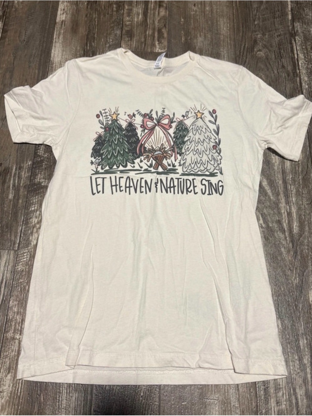 Bella Canvas White Short-Sleeve Holiday Graphic Tee